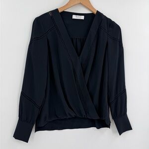 Bailey 44 Corrine Top Lace Trim Surplice Blouse in Twilight | Size XS